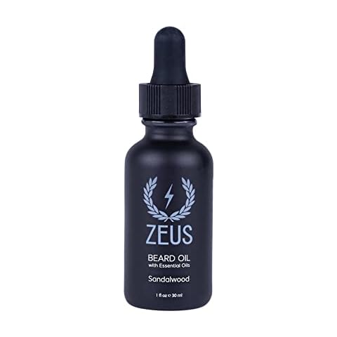 ZEUS Natural Beard Oil, Premium Conditioning Beard Oil to Soften Beard & Mustache – MADE IN USA (Sandalwood) 1 oz. Cover