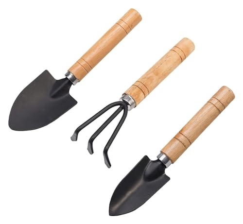 Juego de paleta de herramientas de jardín, tenedor de jardín, paleta de jardín, 3 piezas, mini pala de jardín, rastrillo, paleta, pala, juego de herramientas de bonsái de jardín portátil for flores, p
