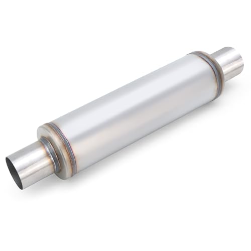LCGP 2.25 Exhaust Muffler 2.25in Muffler Universal Stainless Steel Performance Muffler Straight Through Design 2.25 Muffler Resonator Deep Sound for Car Truck(2.25 Intet 2.25 Outlet)