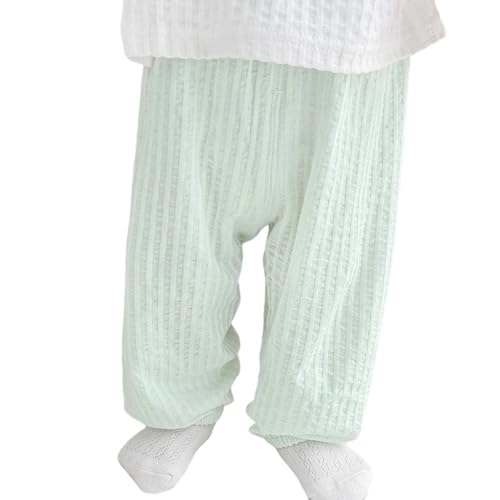 Generisch Pantalones de chándal para niños y niños, pantalones informales, sueltos y delgados para niños y niñas para primavera, verano con abertura en la entrepierna tobillos elásticos;, Verde claro