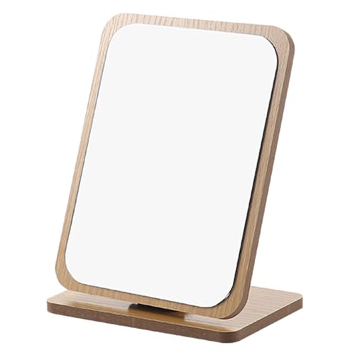 ByteRunning Espejo de Maquillaje de Madera,Espejo de Alta definición con Marcos de Madera de Escritorio