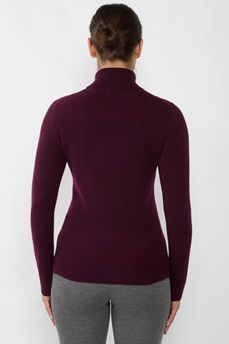 Image of JENNIE LIU Women's 100% Pure Cashmere Long Sleeve Pullover Turtleneck Sweater