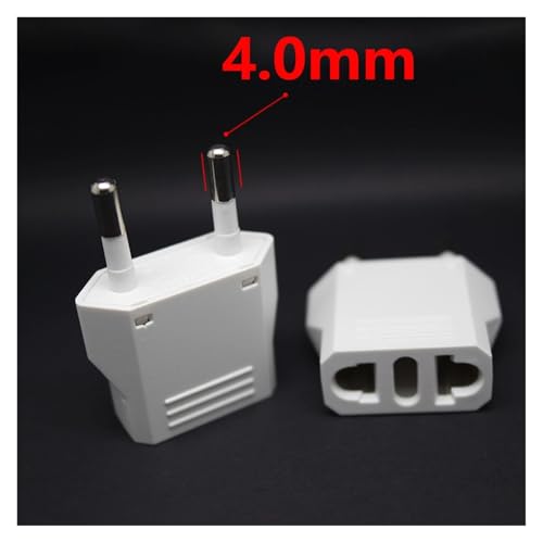 Adaptador enchufe de alimentación CA blanco convertidor cargador toma de corriente de 4.0 mm 2