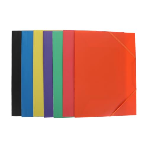 Lurrose Folding Document Organizer Folder: 7pcs Document Wallet with Elastic Band - Multi-Functional File Pouch for Office School Storage 12. 4x9. 25in