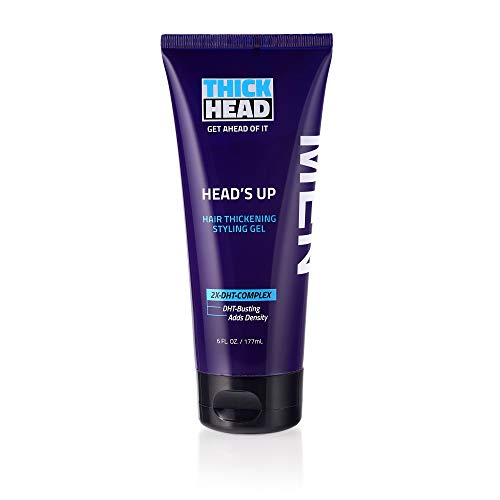 THICK HEAD HEAD S UP Hair Thickening Styling Gel - Sulfate Free - Parabens Free - For Thinnin Hair - 6 Oz