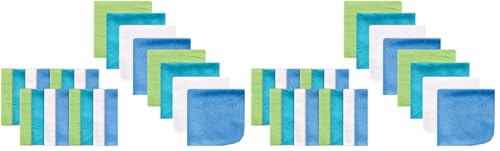 Image of Luvable Friends Unisex Baby Super Soft Bundle Washcloths, Blue, One Size (Pack of 2)