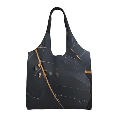 Enchanted Plant Leaves Printed Canvas Bag Women's Fashion Shoulder Tote Bag Lightweight Shopping Bag
