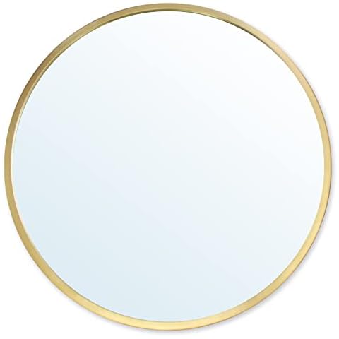 ZENMAG Round Wall Mirror,24-inch Large Circle Mirror,Gold Metal Framed Wall-Mounted Bathroom Mirror,Decorative Round Mirror for Bathroom Decor,Vanity Bedroom,Living Room,Entryway Cover