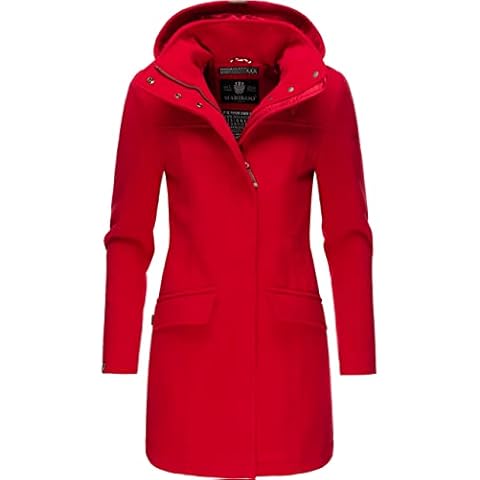 MARIKOO Abrigo de lana con capucha extraíble Leilaniaa, rojo Cover