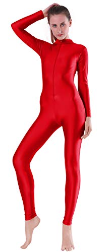 Image of speerise Women's Jumpsuits Long Sleeve Zipper Turtleneck One Piece Bodycon for Yoga Clubwear