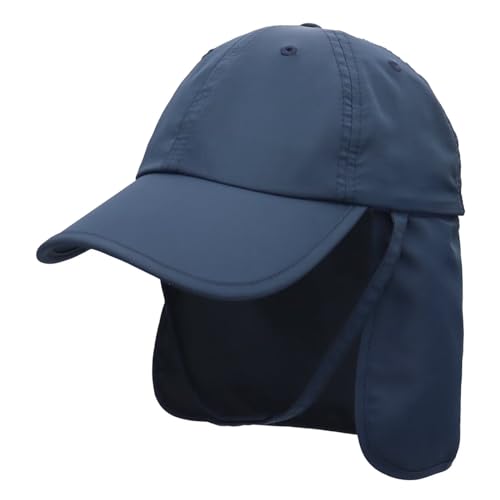 LLmoway Boys Beach Hat with Strap Toddler Kids Sun Hats with UV Protection Neck Flap Quick Dry Baseball Caps 2-6Years