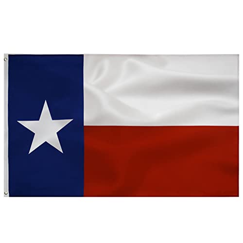 Texas State Flag 3x5FT, Texas Flag Outdoors Indoors Quality Polyester with Vivid Color Double-Stitched Edges Brass Grommets Decorations