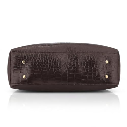 Image of AVERAA Women Handbag Combo Set (Medium + Mini) Croco Texture Faux Leather
