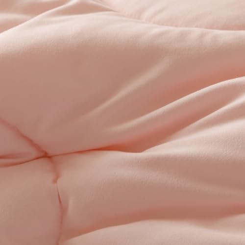 Image of KAREVER Pink Flower Comforter Full Pink Sunflower Print Bed Full Comforter Set 3 Pieces Dark Pink Floral Comforter Set for Boys Girls Teens Bedroom Decor All Season Hotel Quality Comforter Set