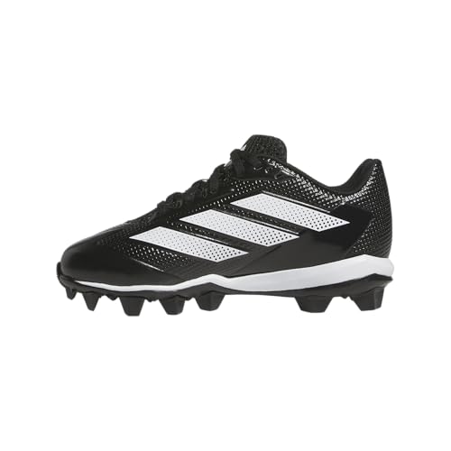 adidas Adizero Instinct 2.0 Molded Softball Sneaker, Black/White/White, 1 US Unisex Little Kid