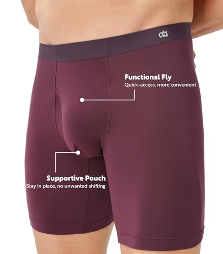 Image of DAVID ARCHY Men's Ultra Soft Underwear Modal Boxer Briefs Slim Fit 6.5 inch | Second Skin Fabric Breathable, Smooth Low-Profile Waistband, Easy Access Side Fly, Tagless Anti Chafing for All-day Comfort