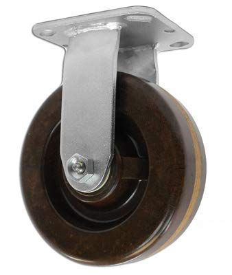 CasterHQ- 8" X 2" HIGH Temperature PHENOLIC Wheel Rigid Caster - 900 LBS Capacity