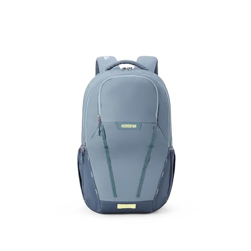 Image of American Tourister Bougie | 35 Ltrs | 4 Compartments | Bottle Pocket | Ergonomic Padded Back Panel & Shoulder Straps | Laptop Backpack | 1 Year International Warranty | Slate Grey