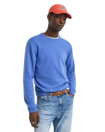 Pull col rond homme GANT 87211-419 maille luxe et douce Perfect Blue