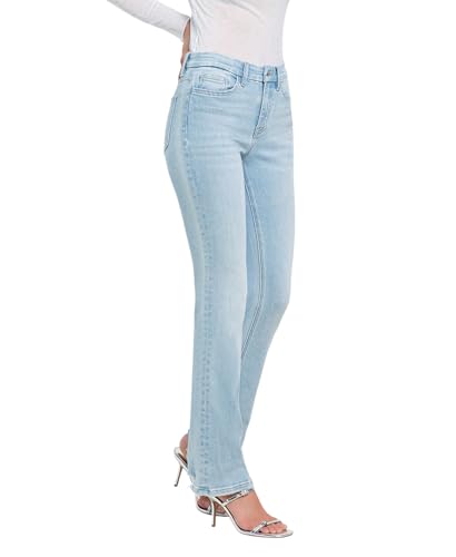 Flying Monkey High Rise Uneven Raw Hem Bootcut Jeans F55472