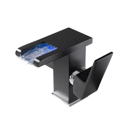 Grifo lavabo cascada LED RGB evita quemaduras y salpicaduras 3
