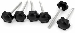 Tool parts M6 x 70mm Male Thread 32mm Star Head Dia Screw On Type Clamping Knob 6Pcs
