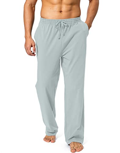 Image of Pudolla Men's Cotton Yoga Sweatpants Athletic Lounge Pants Open Bottom Casual Jersey Pants for Men with Pockets