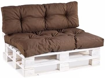 Gutekissen® Poduszki na palety pikowane Poduszki ogrodowe PPI (Set (Siedzisko 120x80 +Oparcie 120x40), Czerwony)