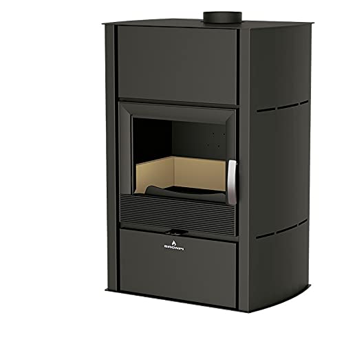 BRONPI Estufa de Leña Hidronova Plus Negro Madera Ventilación Directa Montaje Independiente BRONPI Estufa de Leña Hidronova Plus Negro Madera Ventilación Directa Montaje Independiente