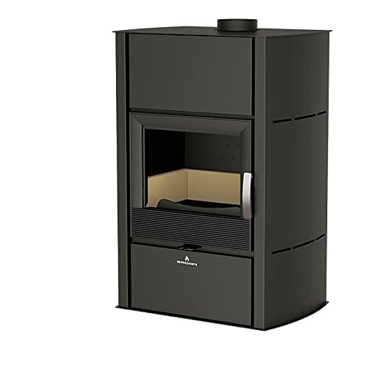 BRONPI Estufa de Leña Hidronova Plus Negro Madera Ventilación Directa Montaje Independiente