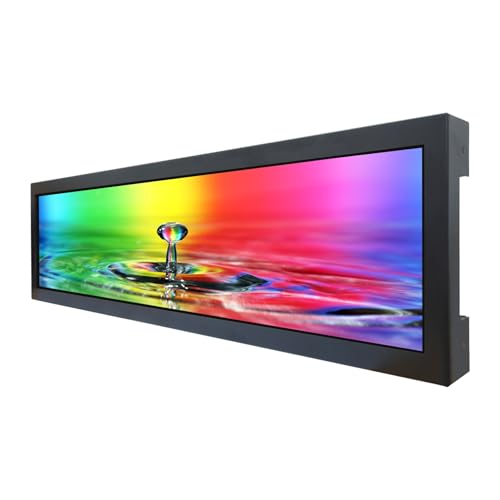 Image of VSDISPLAY 28'' Advertising Display 1920x360 IPS Stretched Bar LCD Monitor | Support Split Screen,USB Input Auto Copy Autoplay, for Supermarket Exhibition Store Digital Signage