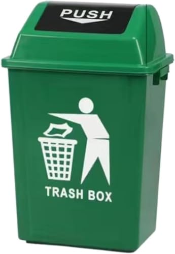 Fiozwea ゴミ箱 蓋付き 屋外用 大型 大容量 防臭 なめらか プラスチック製 開閉簡単 厚手 キッチン 屋内 庭 キッチン ホテル 商業用に最適。 (B,50L)