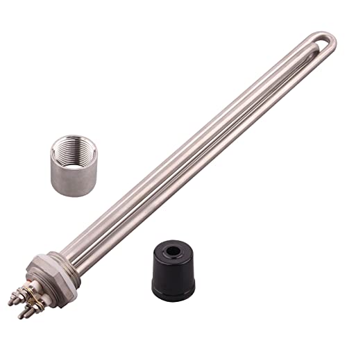 ヒーターエレメント DN25保護キャップ220V 2.5KW 3.5KW 4.5KW 5.5KWのステンレス鋼の発熱体を備えたヒーター1"BSP.スレッド32mm(White,4.5kw)