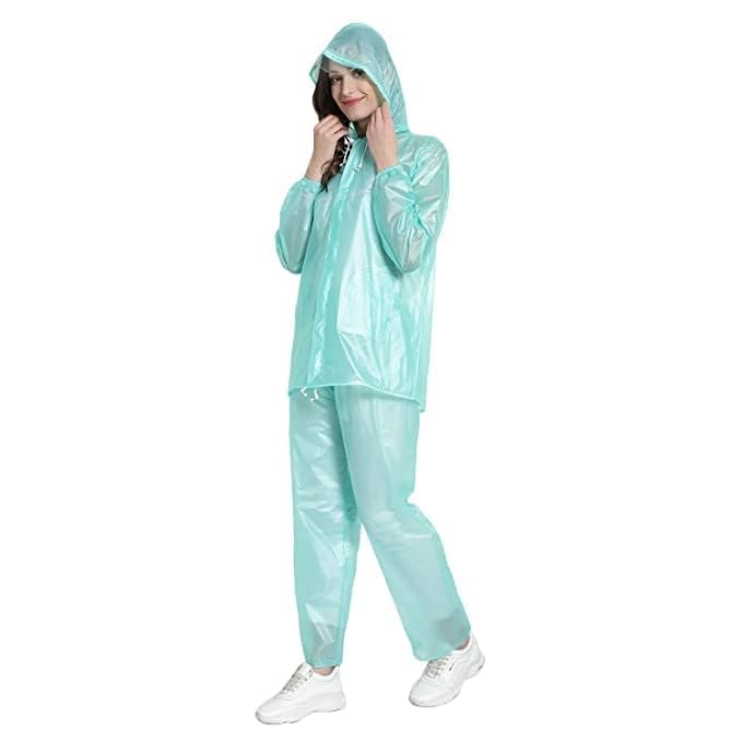 devil Waterproof Rain Coat for Women with Pants Polyester Waterproof Rain Coat Women Rain Coat, Rain Coat for Men Waterproof, Women's Rainwear (Universal, Green)-picture-15