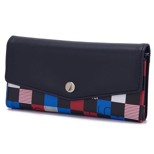 Image of Nautica Money Manager RFID Women's Wallet Clutch Organizer, Black Multicolour