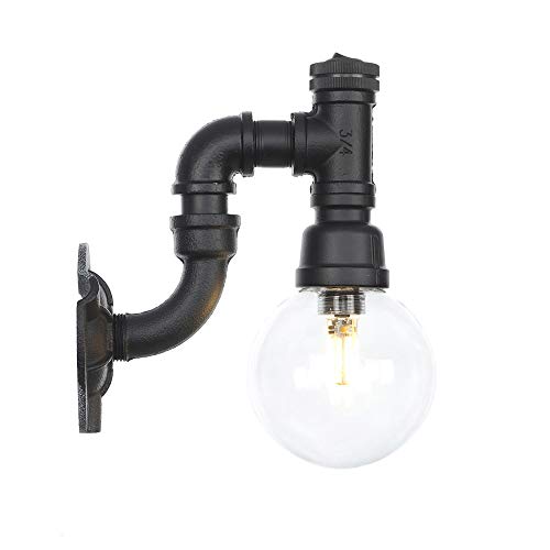 Lampe murale industrielle pour éclairer un couloir sombre et décorer avec du fer noir