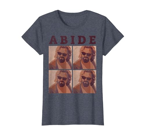 Image of The Big Lebowski Abide Four Box Up T-Shirt, Women, Heather Blue, X-Small