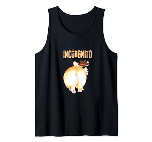 Funny Incorgnito Corgi Butt Dog Puppy Lover Meme Pun Tank Top