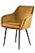 SalesFever Esszimmerstuhl in Samt-Optik, Stoff, Senfgelb, 61 x 45 x 85 cm