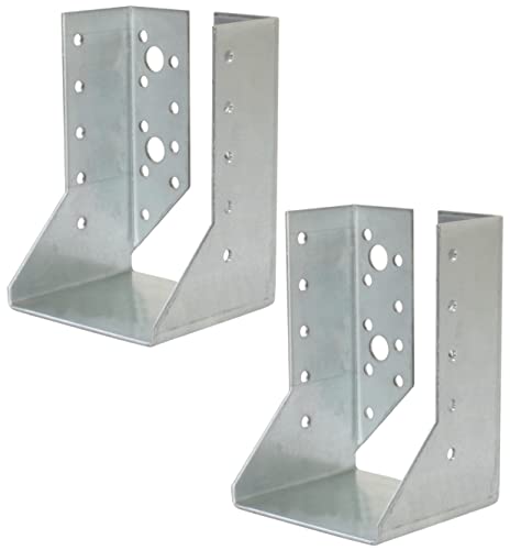 AERZETIX - C58658 - Lot de 2 Sabots de charpente à ailes intérieures 80x120x75x2 mm - sabot de solive à 32 trous - en acier zingué Z275