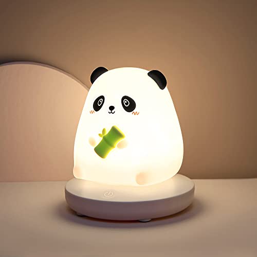Image of ALLWIN Cute Panda Night Light for Kids Dimmable Night Light for Baby Nursery Panda Nightlight Squishy Lamp for Kids Room LED Night Light for Girls Kawaii Panda Portable Girls Night Lights for Bedroom