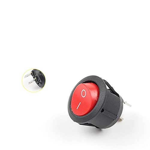 Interrupteur à bascule rond 23mm 2 broches 6A noir et jaune - 5