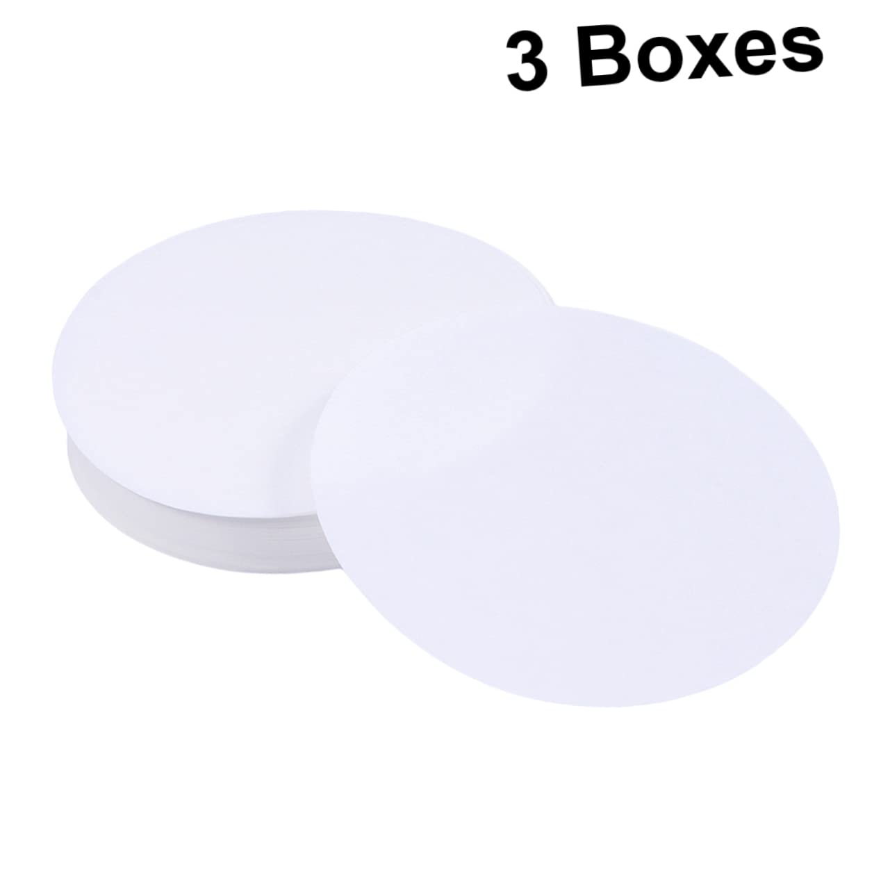 FUNOMOCYA 15cm Discs Qualitative Filter Paper 3 Boxes Lab Filter Paper for School Medium Flow Rate White