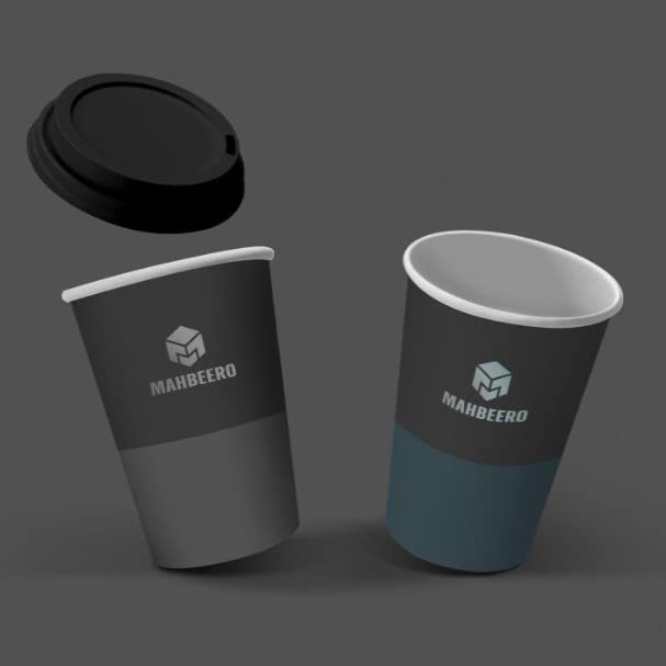 Photo 1 of  {50 pack} biodegradable 12oz disposable coffee cups with Lid hot paper coffee cups (Grey)