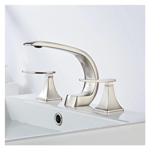 Robinet lavabo 3 trous HLTYGWX mitigeur noir mat eau chaude et froide pour salle de bain