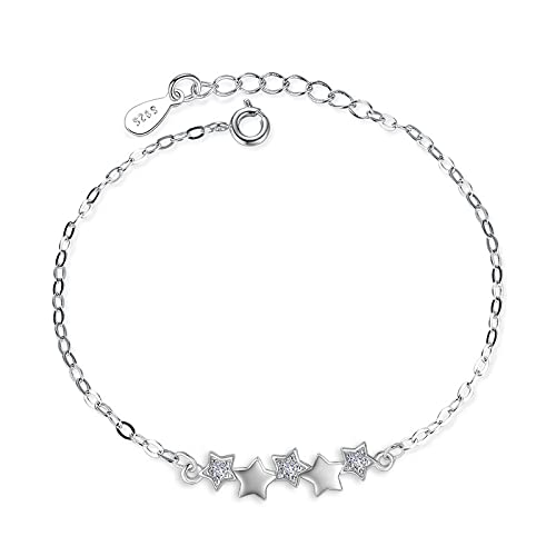 Bracelets pour femmes en argent 925 étoile et strass pour le quotidien