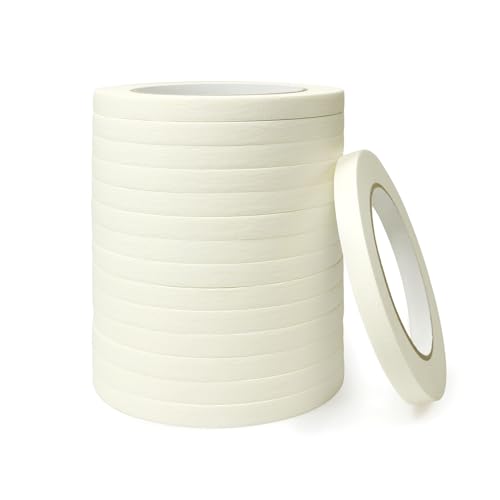 Image of Masking Tape 0.39 inch 55 Yards 15 Pack Versatile Adhesive Painting Tape for General Purpose Use,Easy-Remove, Ideal for Labeling Painting,DIY,Art,Home,Office,School Total 825 Yards