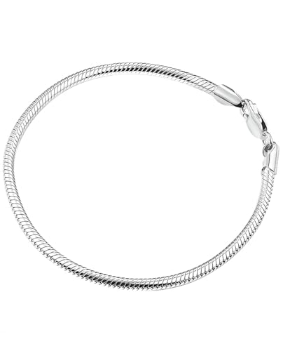 Men's S925 Sterling Silver Bracelet, Casual Elegant Men's Jewelry, Snake Cuff Chain Bracelet Large to Small Sterling Silver Gift for Men