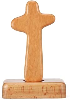 VILLCASE Wooden Cross, Holding Cross Wall Cross Decor Wood Desktop Cross For Home Hand Cross Decor Crosses for Desktop Wall Bedroom Decoration