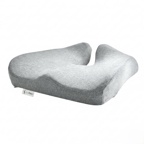 Ecofeen Seat Cushion Non-Slip Orthopedic Memory Foam – Pressure Relief for Long Sitting on Office Chair, Home Chair, Car, Wheelchair – Extra-Dense Tailbone Coccyx Hip Sciatica Support Cushion